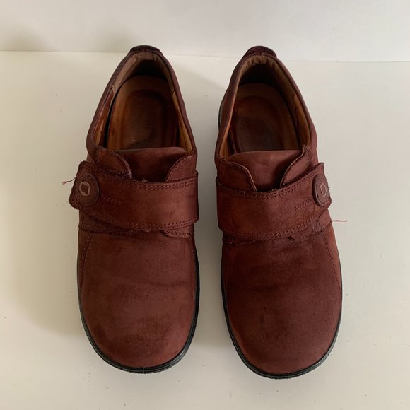 Hotter Comfort Concept Slip On Adjustable Loafer Shoes Red Suede Womens Size 7.5 - Picture 4 of 10